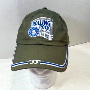 Rolling Rock Extra Pale Premium Beer "33" Green Sample Promo Adj Hat Cap